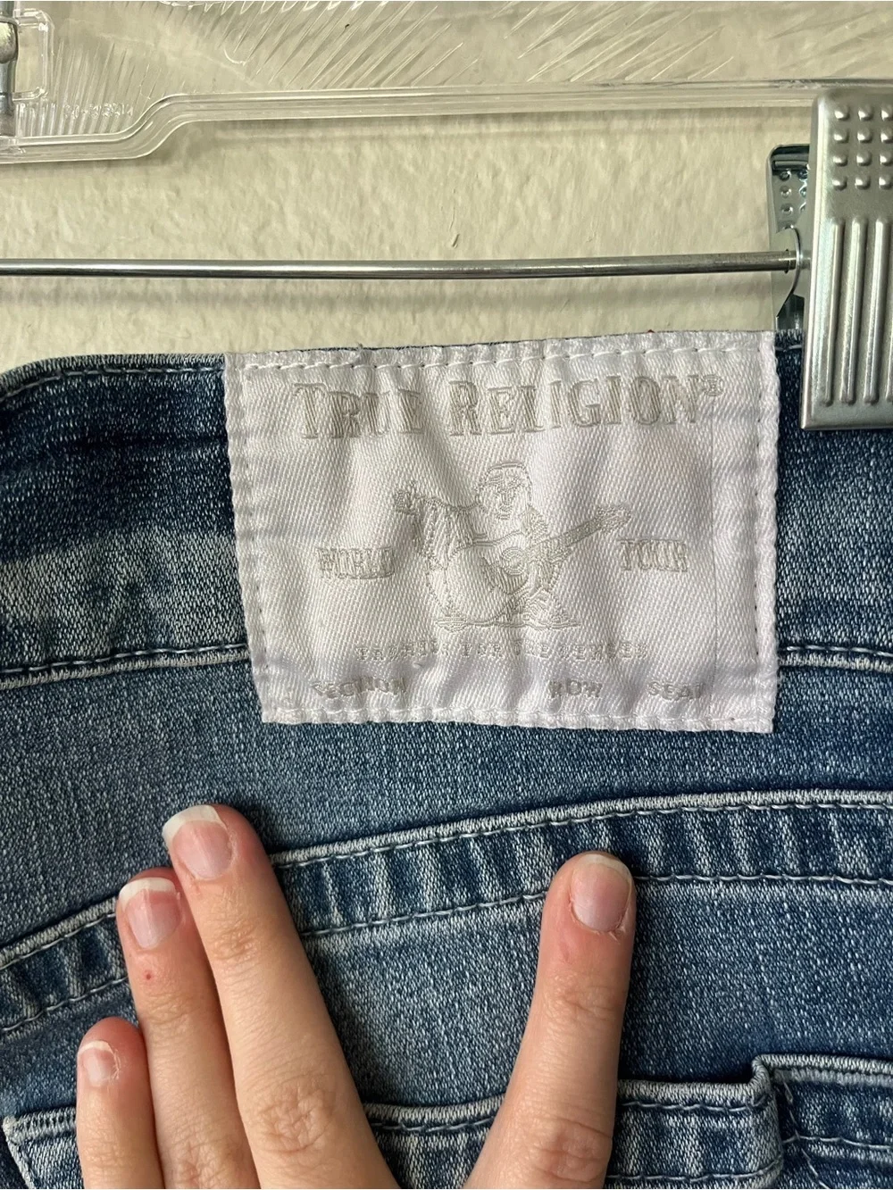 True Religion Geno Slim No Flap Pockets Jeans in Medium Wash Men's Size 32x32